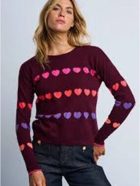 Lisa Todd Heart-Print Crewneck Sweater